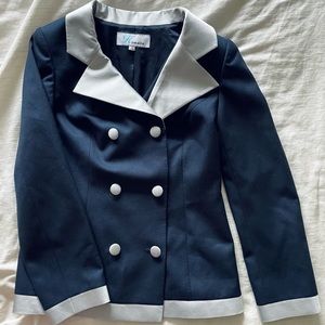 Navy Blue Button Blazer